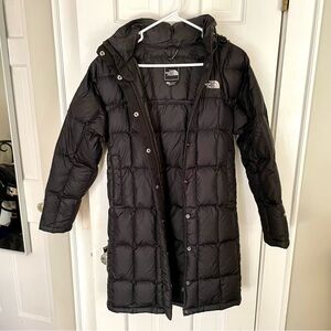 Black North Face 600 Down Long Jacket